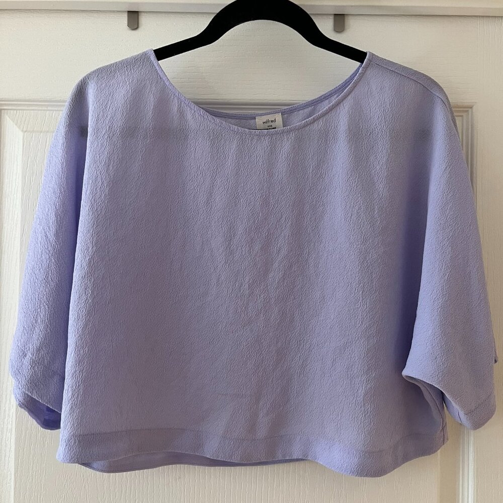 Wilfred Lilac short-sleeve crepe blouse